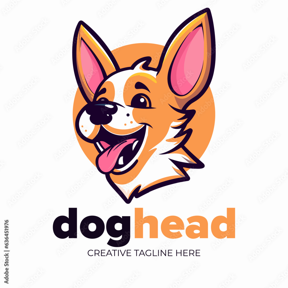 Modern Dog Head Logo Mascot: Vector Illustration Bringing Life to Logo, Icon, Design, Poster, Flyer, Pet Shop, and Veterinary Concepts Modern Dog Head Logo Mascot: Vector Illustration Bringing Life to Logo, Icon, Design, Poster, Flyer, Pet Shop, and Veterinary Concepts