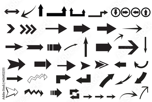 Set arrow icons. Collection arrows sign. Black arrow icon set. 