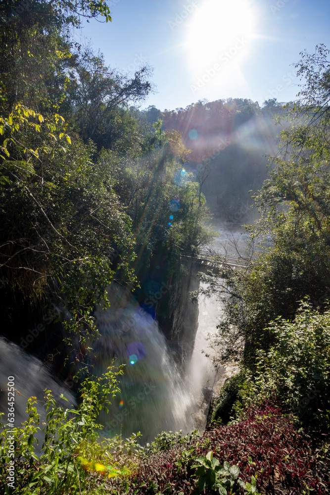 Salto Alvar Nuñez in the national park Iguazu Falls, one of the new seven natural wonders of the world in all its beauty viewed from the Argentinian side - traveling and exploring South America Salto Alvar Nuñez in the national park Iguazu Falls, one of the new seven natural wonders of the world in all its beauty viewed from the Argentinian side - traveling and exploring South America
