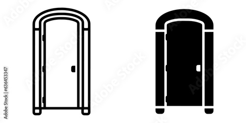 ofvs452 OutlineFilledVectorSign ofvs - mobile toilet vector icon . portable restroom sign . isolated transparent . black outline and filled version . AI 10 / EPS 10 / PNG . g11793