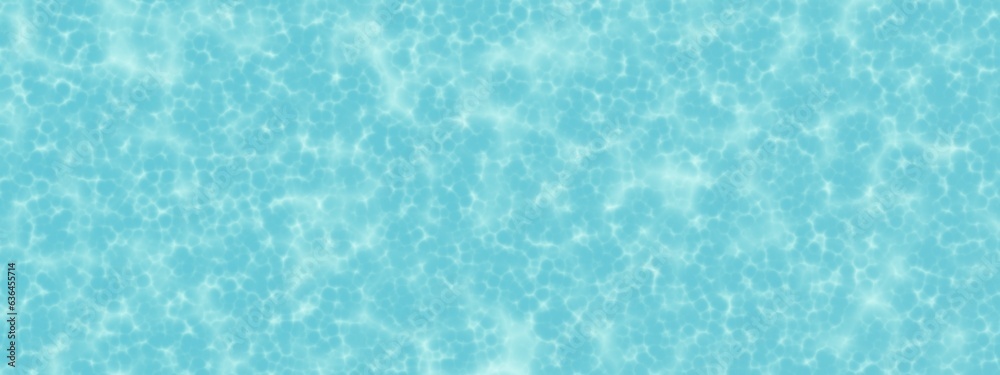 Water surface in vibrant blue. Swimming Pool Surface With Light Reflection and Water Ripple Patterns.