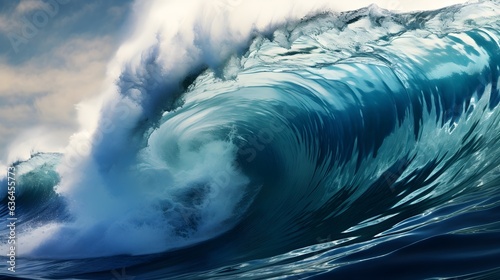 Close up shot of tsunami waves