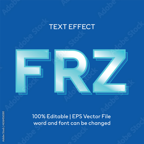 Editable Frozen Ice text effect 3d text style effect mockup template
