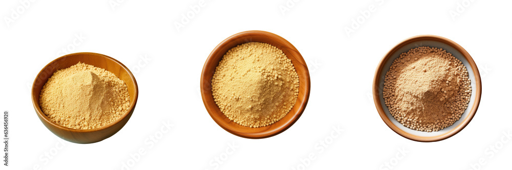 High angle photo of dried lentil flour in a black ceramic bowl isolated on transparent background High angle photo of dried lentil flour in a black ceramic bowl isolated on transparent background