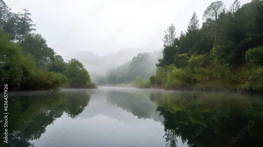 lake in the mountains. Generative AI lake in the mountains. Generative AI