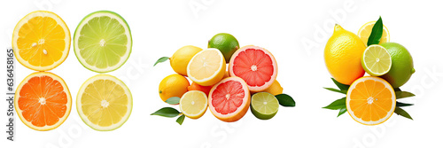 Papier peint Citrus fruits like lemon lime and orange are fresh and tangy