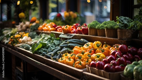 Photo of organic vegetables and fruits at a local market