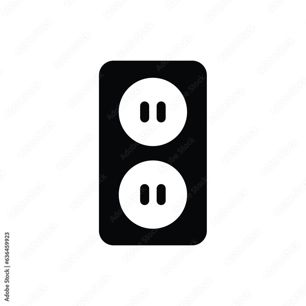 Electric Outlets, Sockets - Real Estate related Glyph Icon - EPS Vector