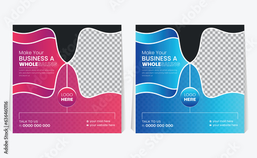 Creative Business Social Media Post Design with tow color  