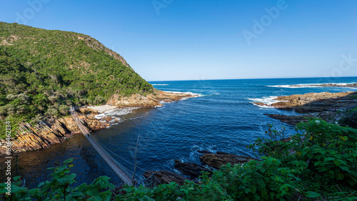 Suspension Bridge at Storms River Mouth Tsitsikamma, Garden Route National Park, South Africa photo