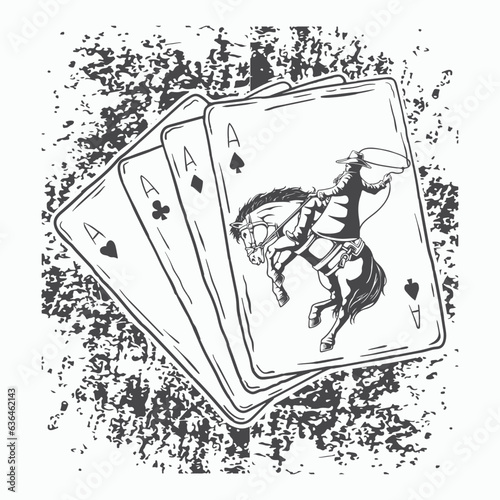 Cowboy Playing Cards Western cowboy t-shirt design
