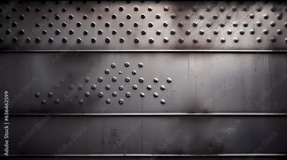 Obraz premium Metal texture, iron plate. Stainless steel plate. Scratched grunge iron plate industrial. Generative AI technology.