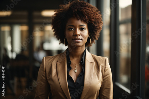 Afro American business woman. Generative AI