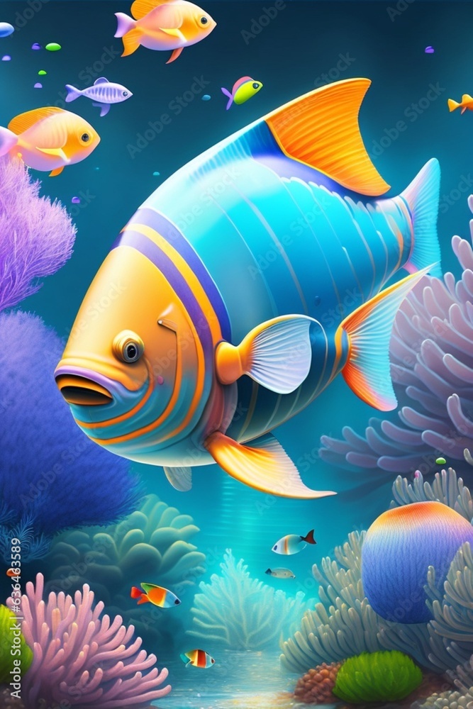Fototapeta premium beautiful fishes underwater marine life