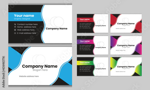 business card set creative modern name card and business card bundle design vector 