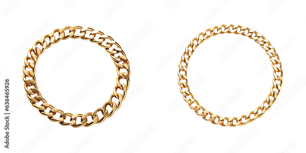 Isolated round gold chain Isolated round gold chain