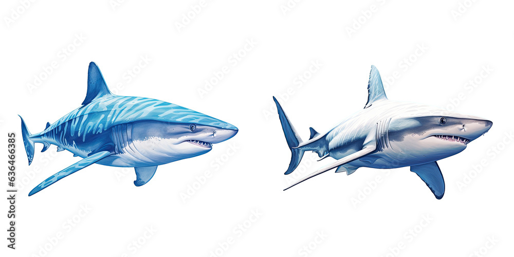 Obraz premium Shark color blue