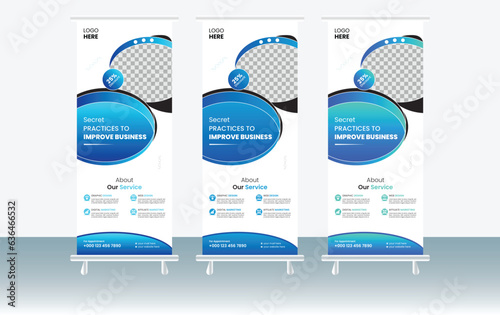 Creative Business Service rollup banner design template 