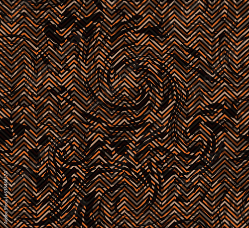 modern brown zig zag seamless pattern over a wave background