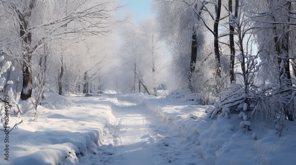 Obraz premium snow covered forest in winter