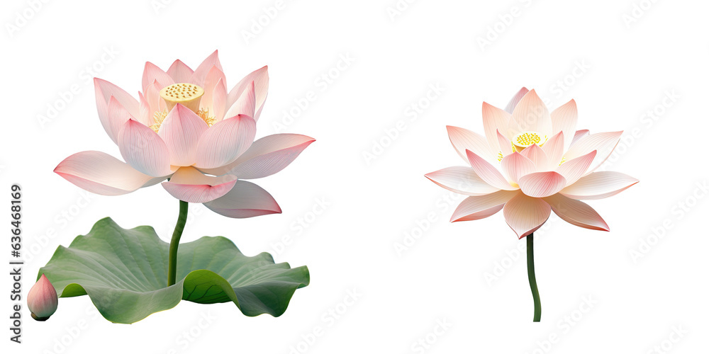 Naklejka premium transparent background with a solitary lotus flower