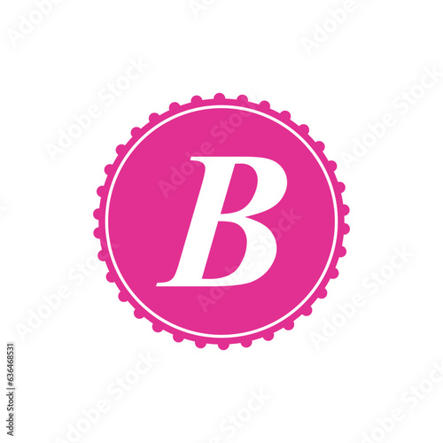 Round emblem with the letter B. Logo for your design.