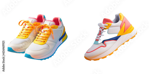 View of modern man s sports shoes isolated on transparent background