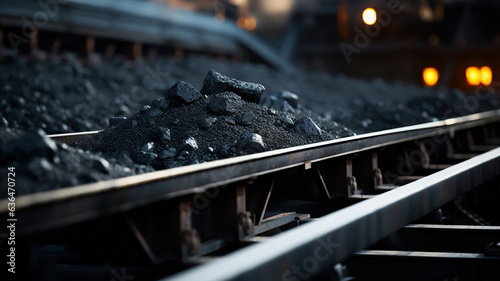 Coal Being Transported on the Conveyor Belt