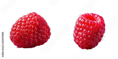A ripe pink raspberry isolated on a transparent background A nutritious ingredient for healthy drinks and meals