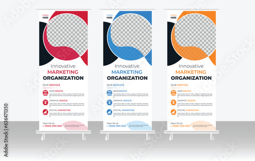 Creative Marketing rollup banner design template 