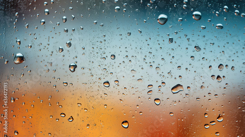 Raindrops forming designs on a window
