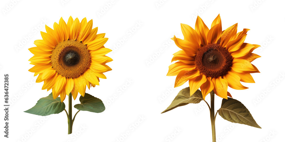 Isolated sunflower against transparent background Isolated sunflower against transparent background