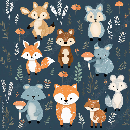cute wooden animal background