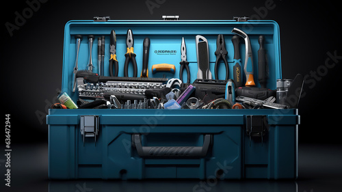 An organized toolbox filled with different tools photo
