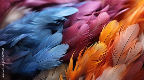 colorful chicken feathers