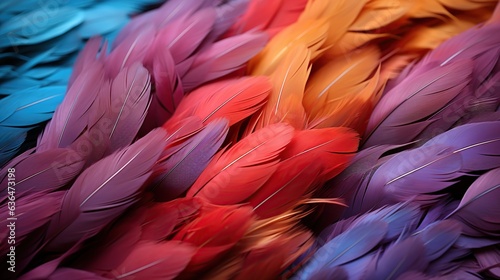 colorful chicken feathers