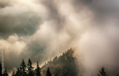 Misty mountain landscape