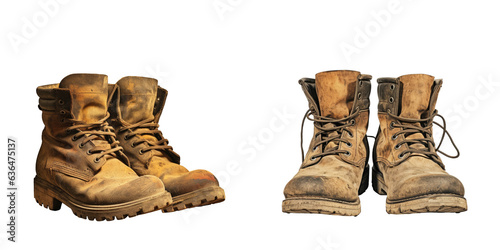 Tattered boots transparent background photo