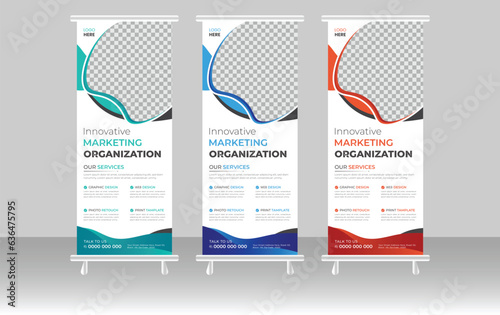 Creative Business roll-up banner design template 