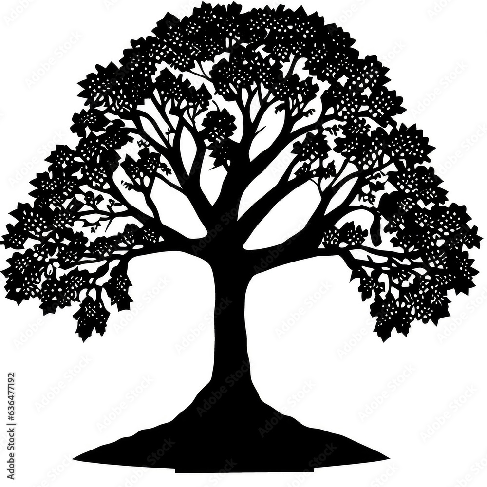 Fototapeta premium tree silhouette isolated on white