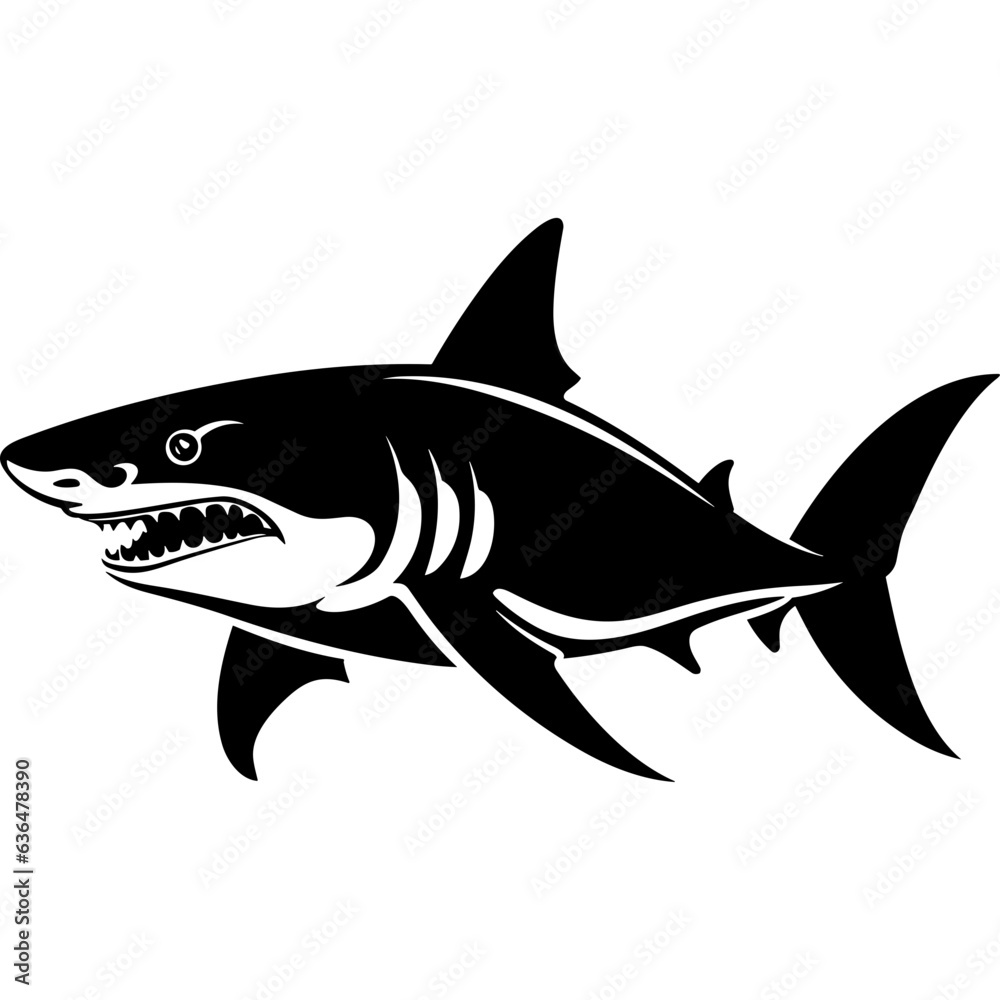 Shark logo black silhouette isolated
