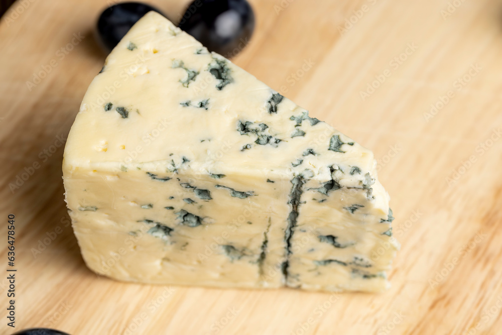 Blue mold cheese cut into pieces