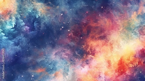 a galaxy themed hand painted watercolor background