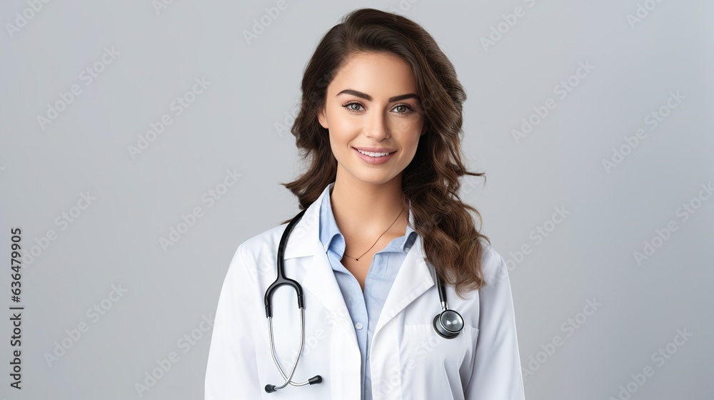 smiling doctor in white uniform standing with crossed hands smiling doctor in white uniform standing with crossed hands