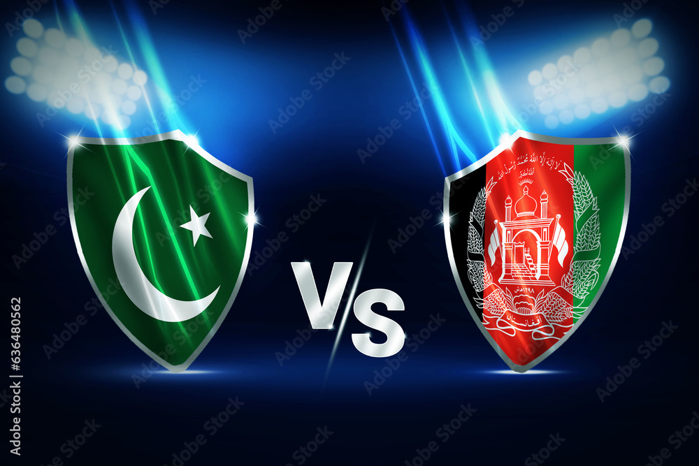 Pakistan Vs Afghanistan Cricket Match fixture with colorful glowing