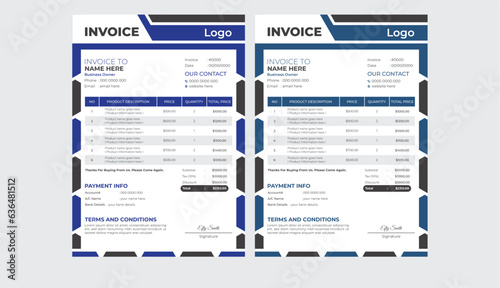 Creative invoice design with an easy layout