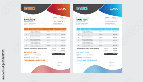 Creative modern invoice design template (ID: 636482765)