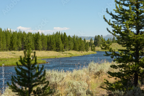 Scenic Madison River In Northwestern Wyoming, July 2023.