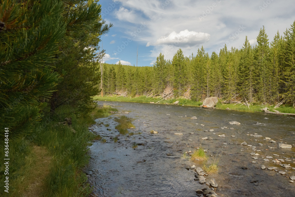 Small Scenic River In Northwestern Wyoming. July 2023.