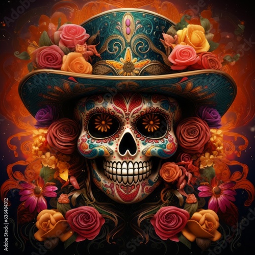 celebration of mexican day of dead tradition, Generative AI